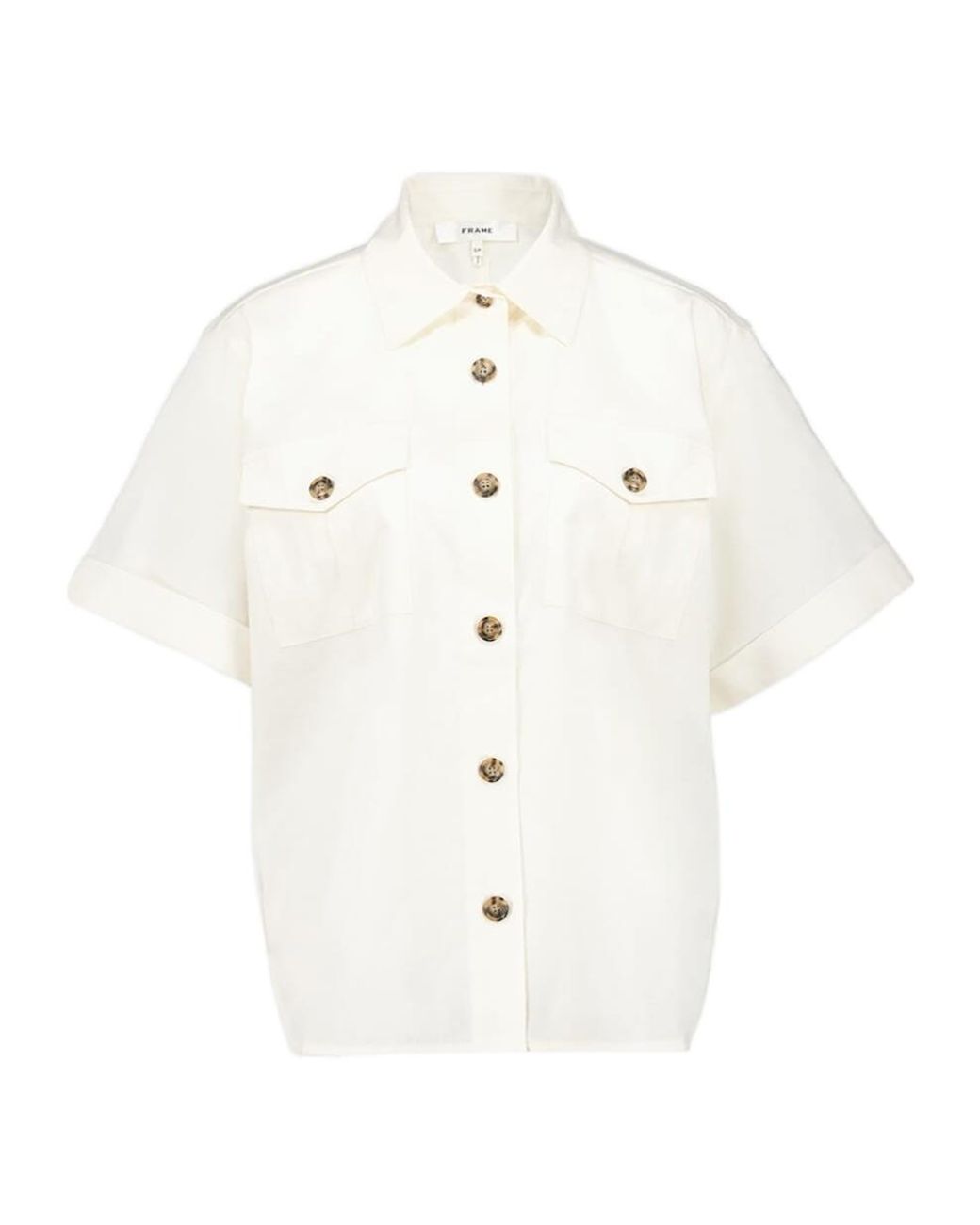 FRAME White Patch-Pocket Cotton Shirt