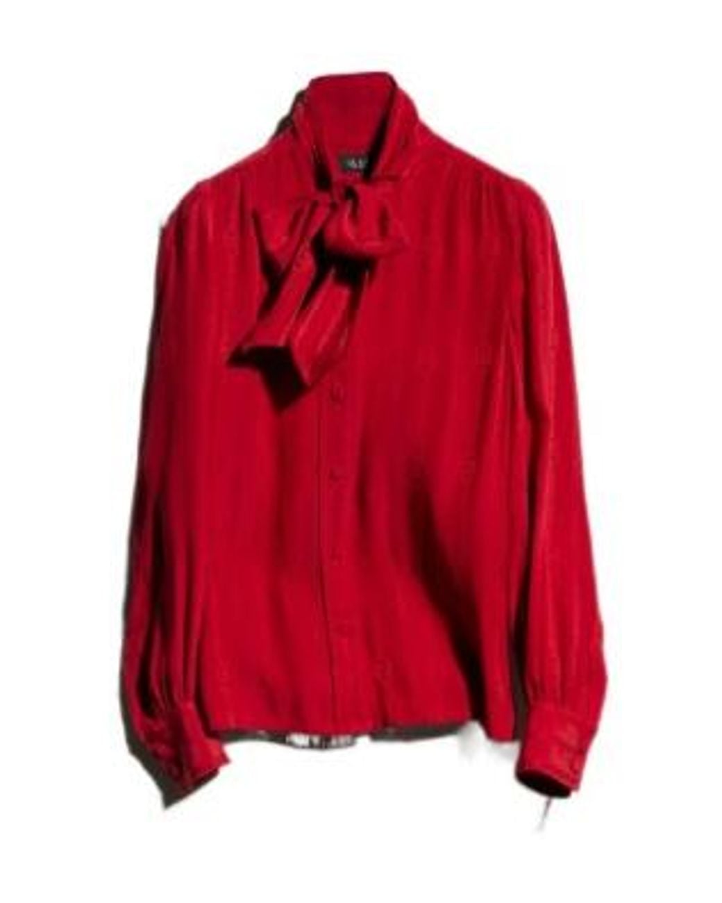 Gucci Red Tie-Neck Jacquard Shirt