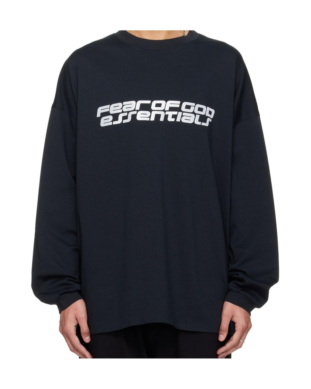 Fear Of God Blue Logo Printed T-Shirt for men