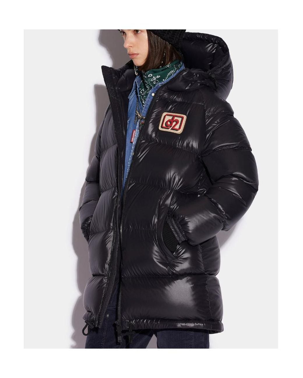 DSquared² Blue Hooded Down Jacket