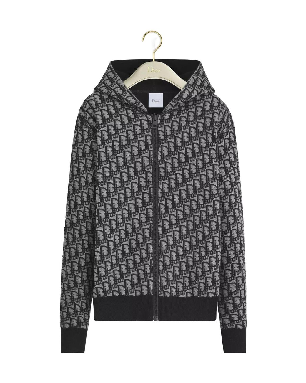 Dior Gray Hooded Zipped Cardigan