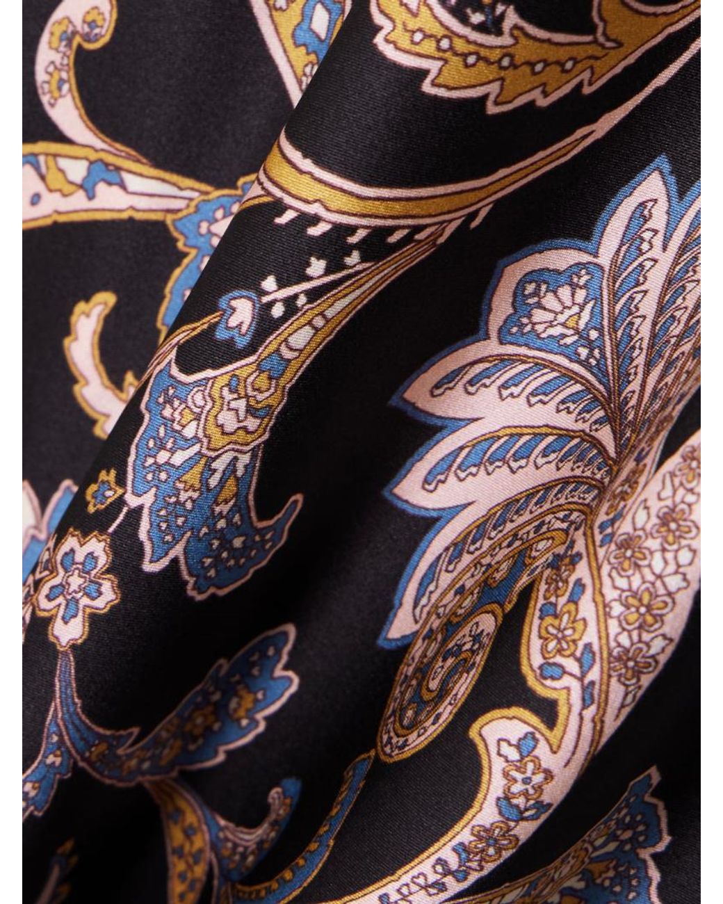 Veronica Beard Black Clover Paisley-Print Silk-Blend Charmeuse Midi Skirt