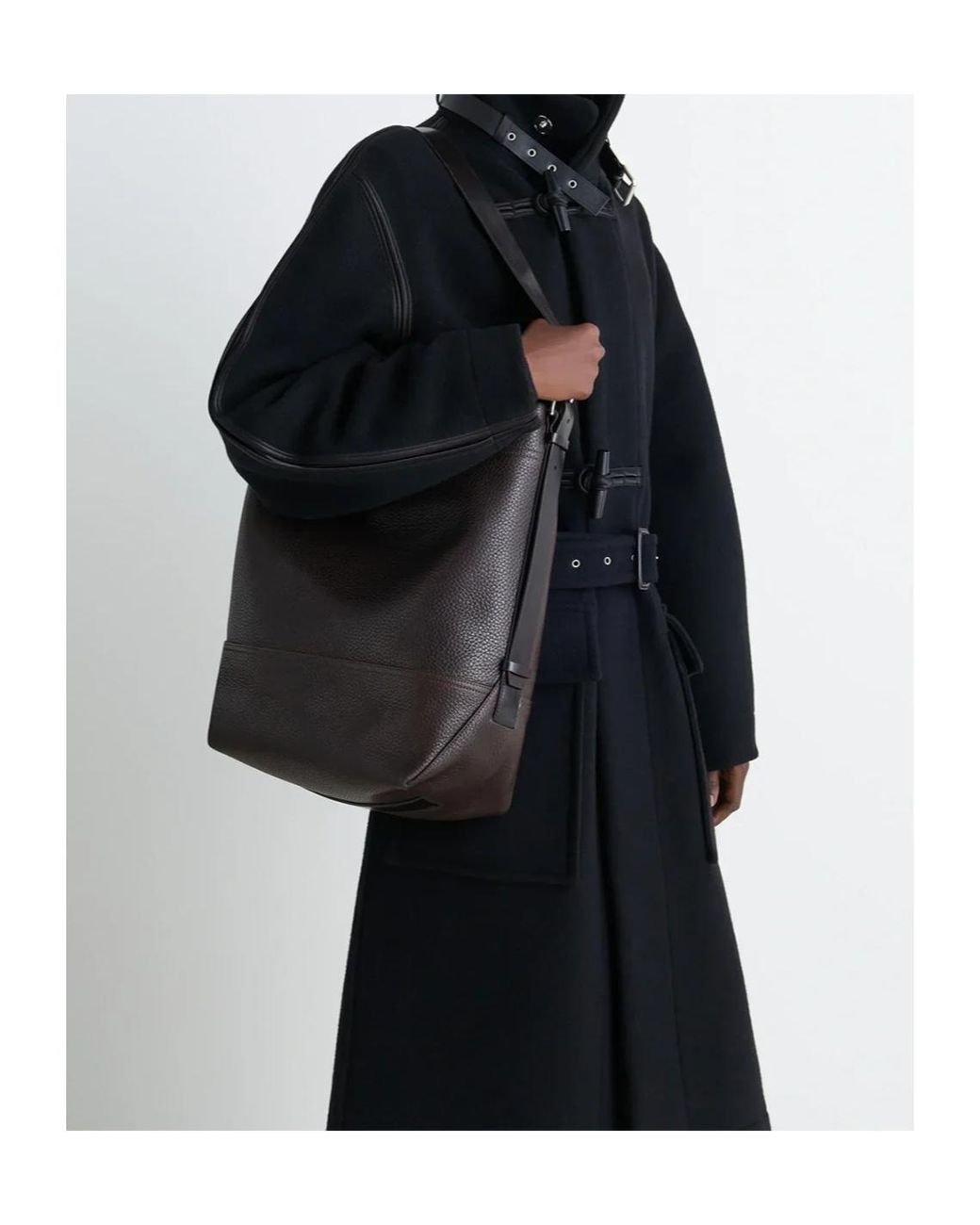 Lemaire Black Belted Top Handle Bag