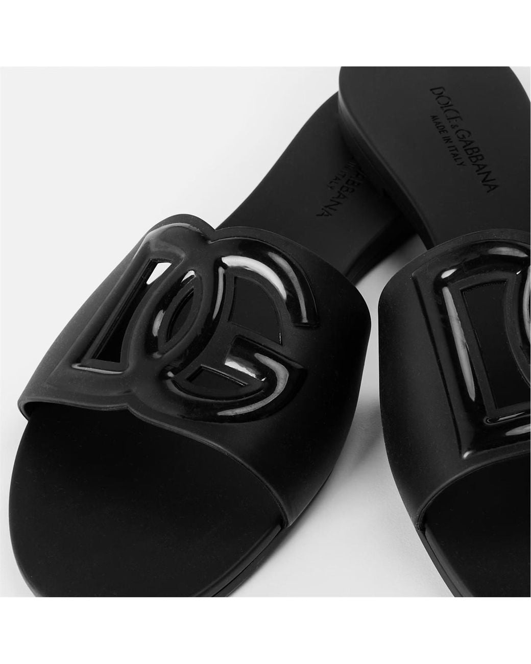 Dolce & Gabbana Black Slide Sandals