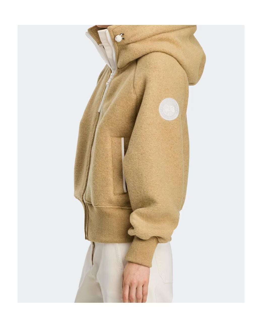 Canada Goose Natural Zip-Up Hooded Hoodie