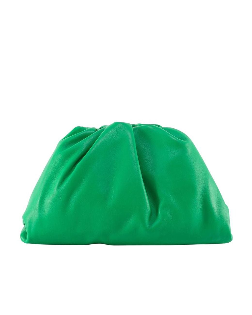 Bottega Veneta Green The Pouch Leather Clutch Bag