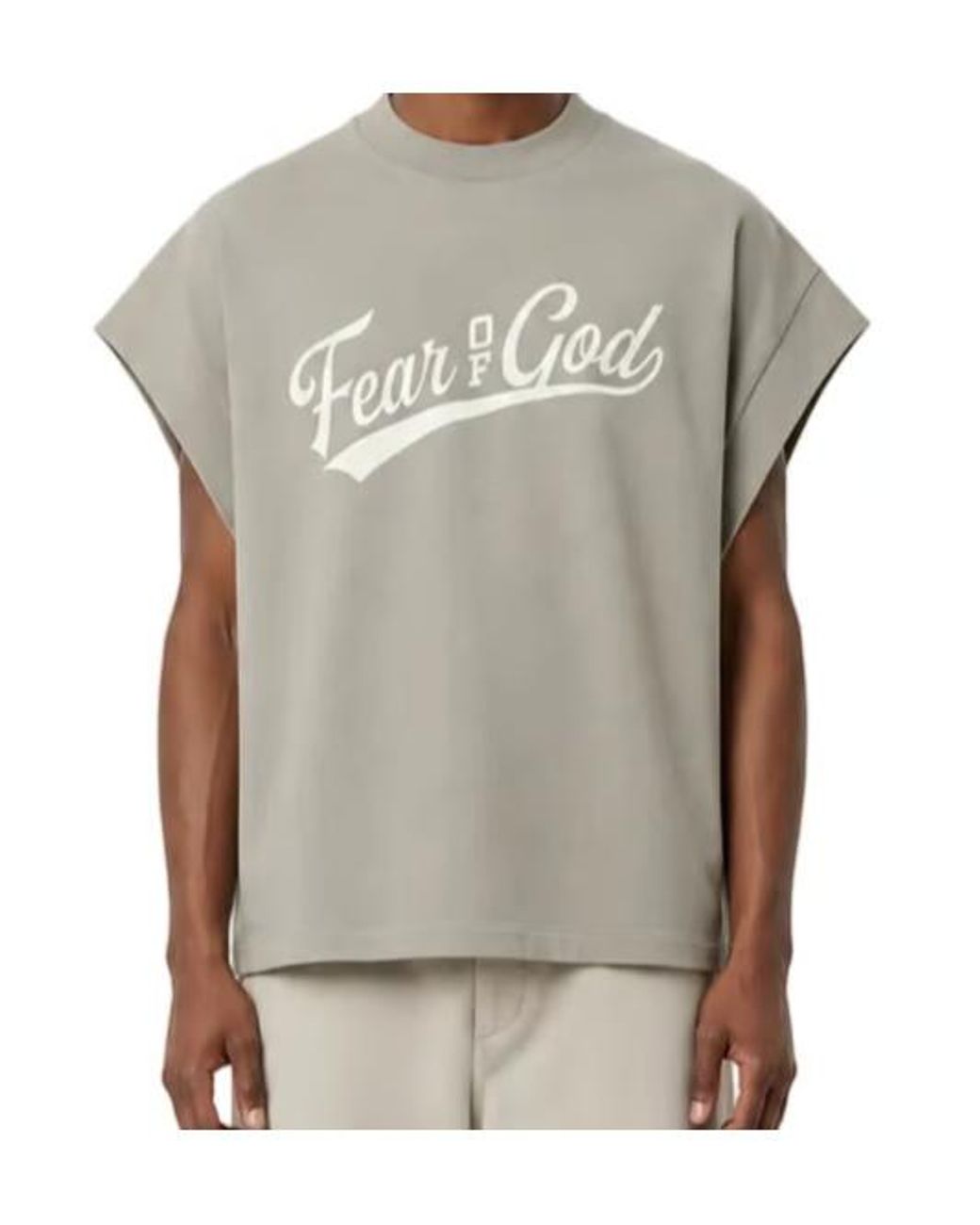 Fear Of God Gray 90S Cut-Off Logo T-Shirt for men