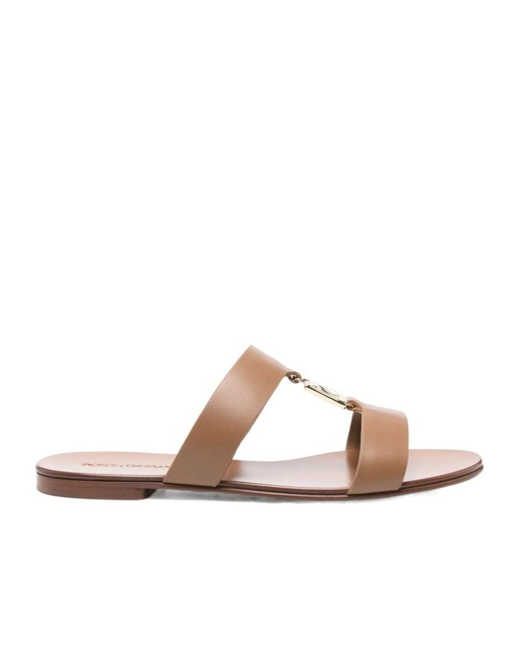 Dolce & Gabbana Brown Dg Logo Lettering Sliders