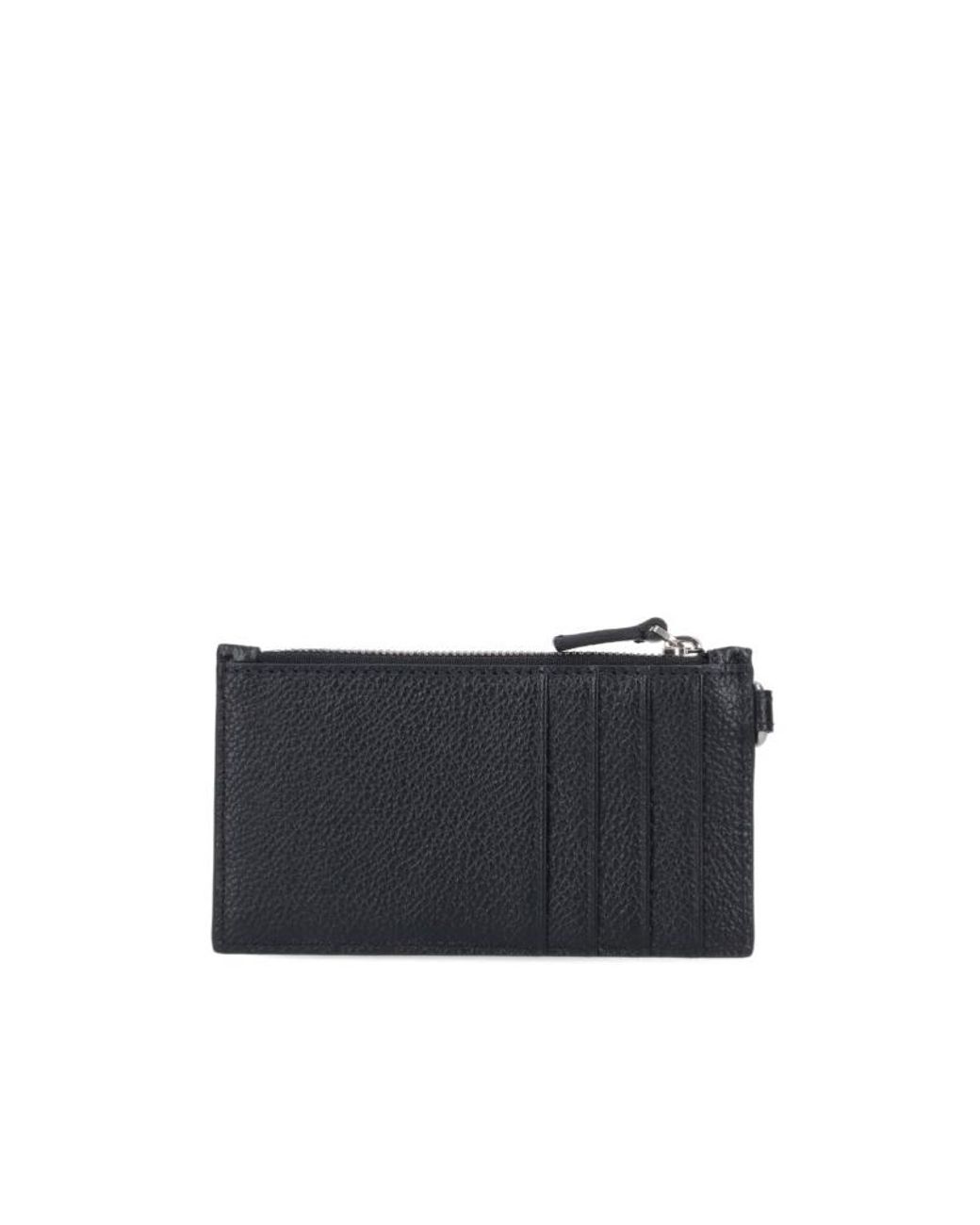 Balenciaga Black Logo Printed Keyring Cardholder for men