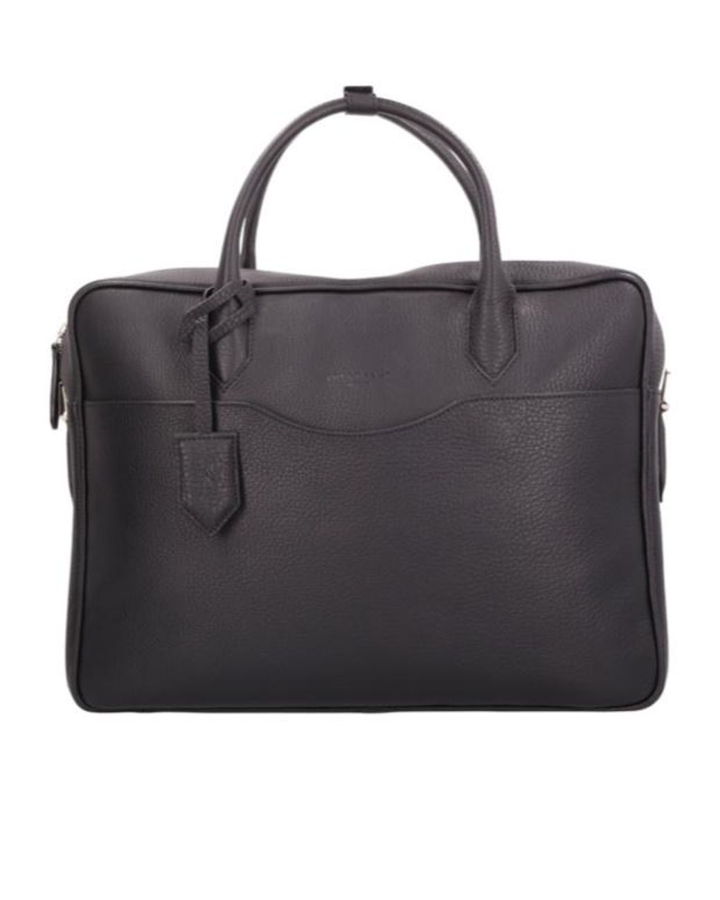 Longchamp Black Leather Laptop Bag