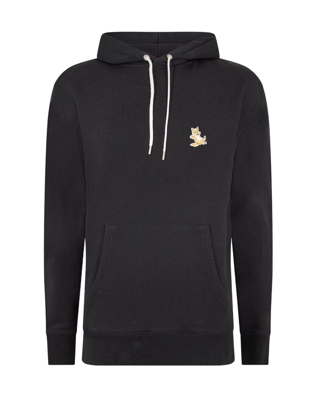 Maison Kitsuné Black Chillax Fox Patch Hoodie for men