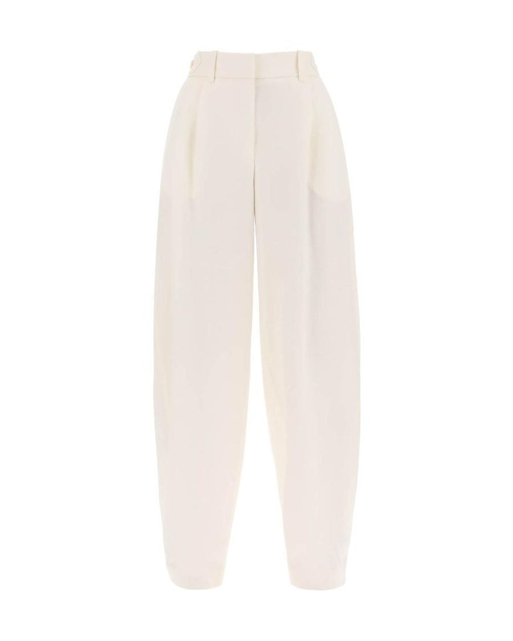 Stella McCartney White Pleated Wide Leg Trousers for men