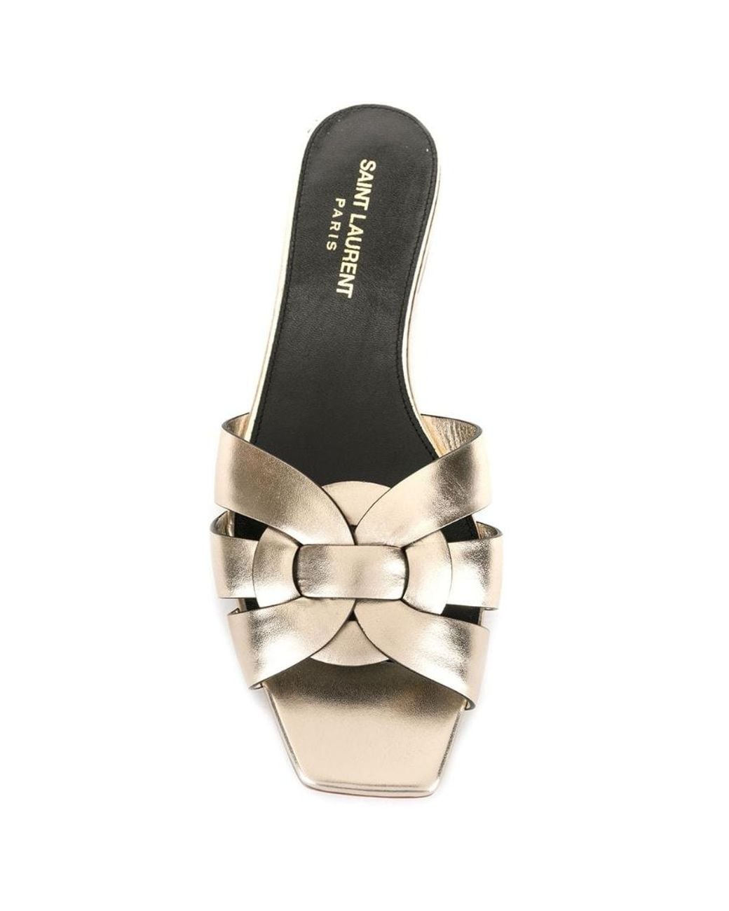 Saint Laurent White Tribute Slip-On Sandals