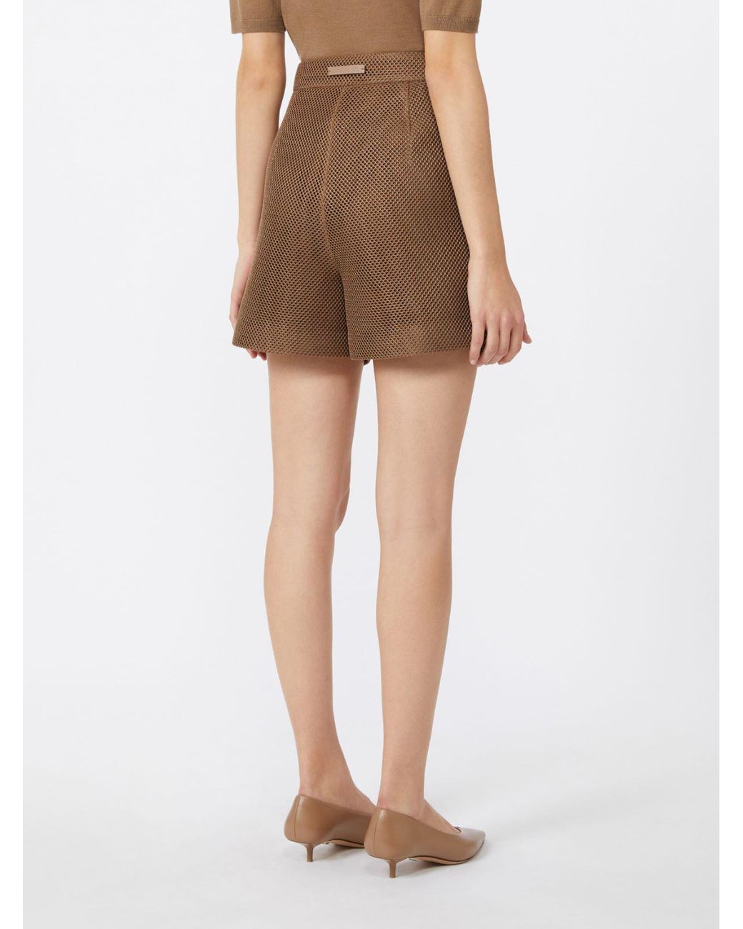 Max Mara Brown Technical Mesh Shorts