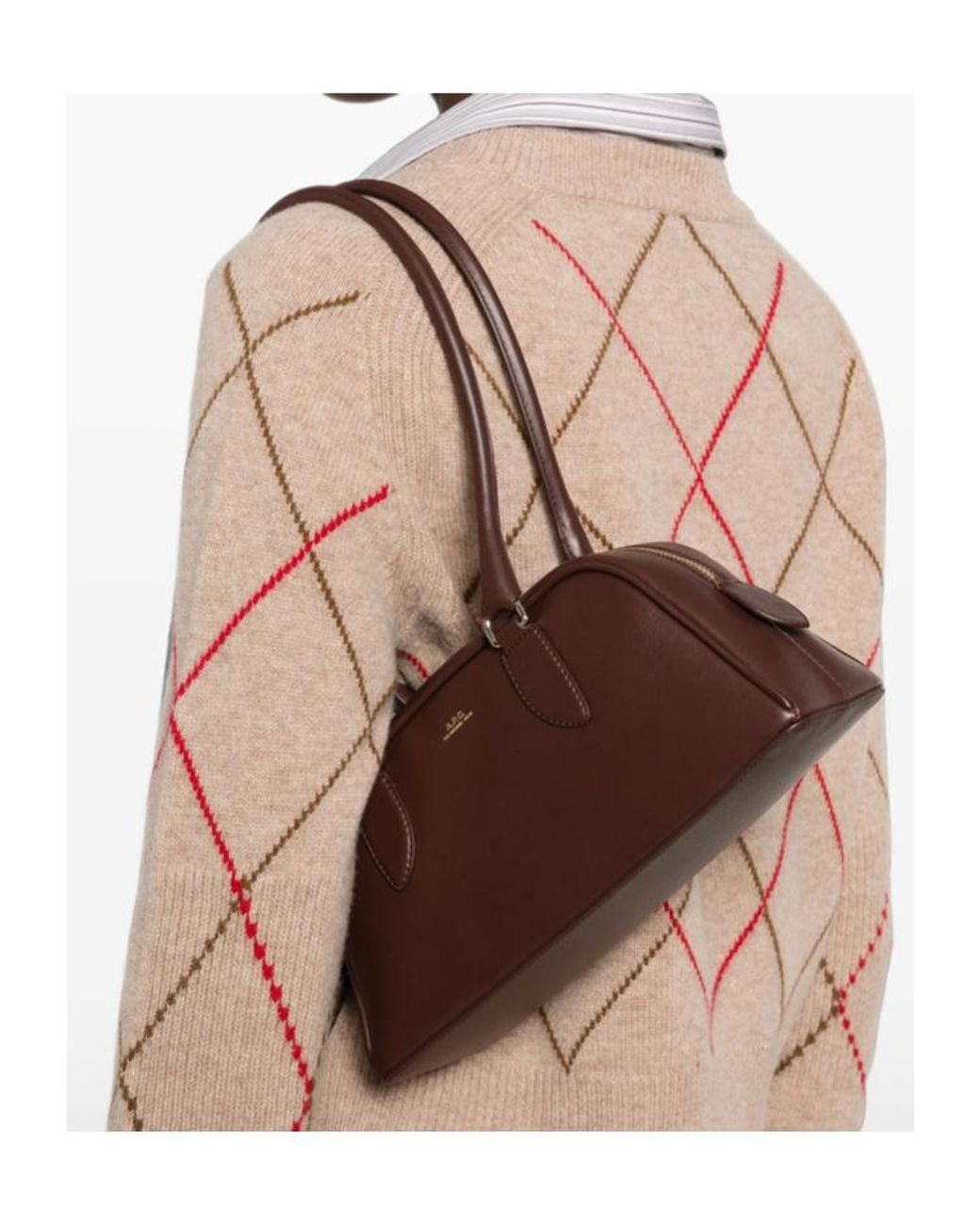 A.P.C. Brown Paloma Zip Shoulder Bag