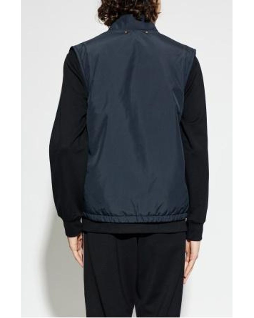 Paul Smith Blue Stand Up Collar Insulated Vest for men