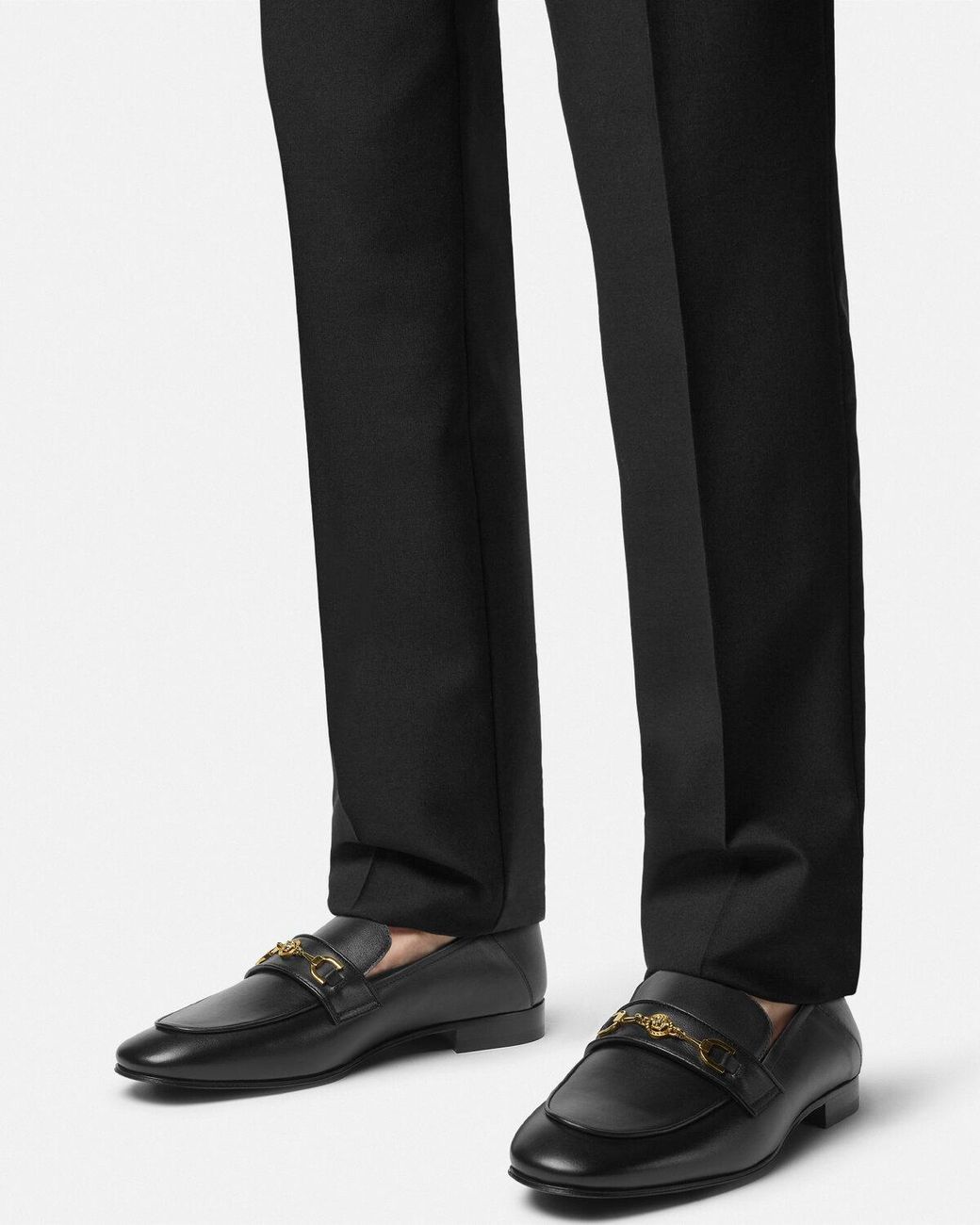 Versace Black Medusa '95 Round Toe Loafers for men