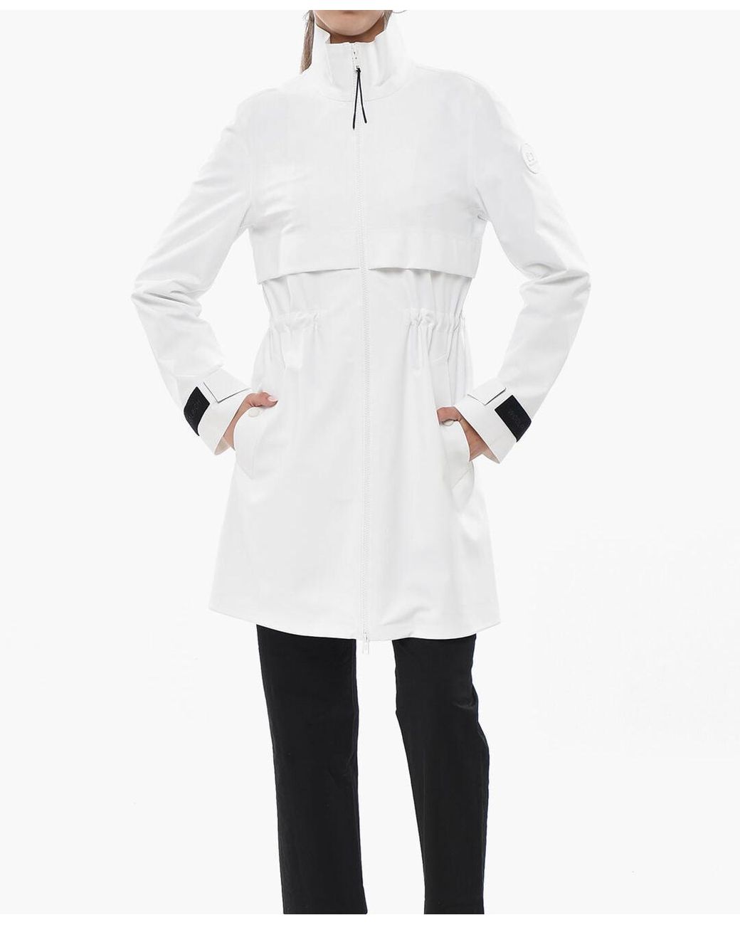 Woolrich White Pequea Logo Patch Coat