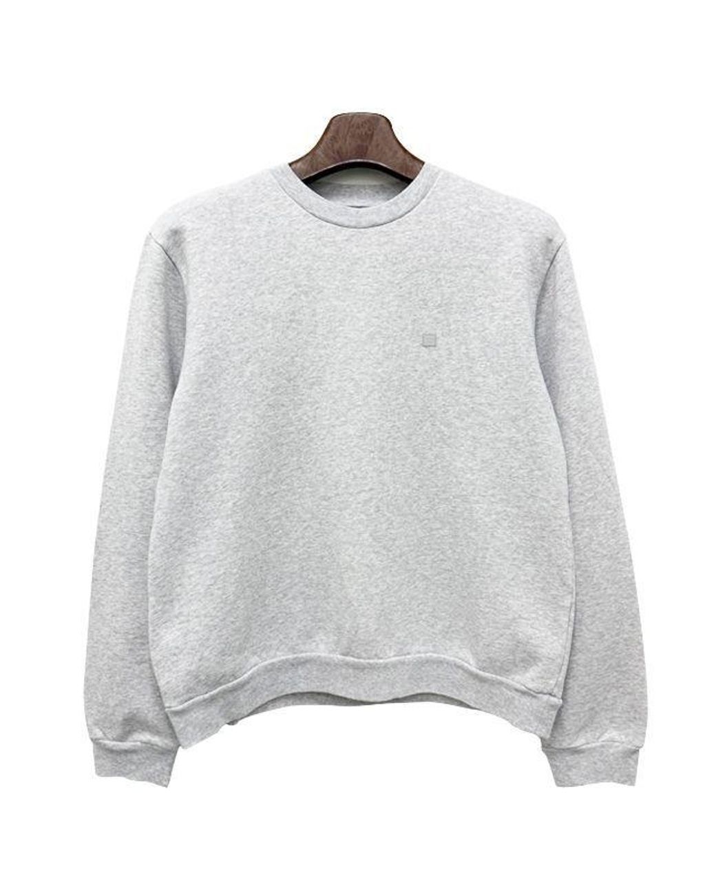Acne White Fleece Crew-Neck Sweatshirt for men