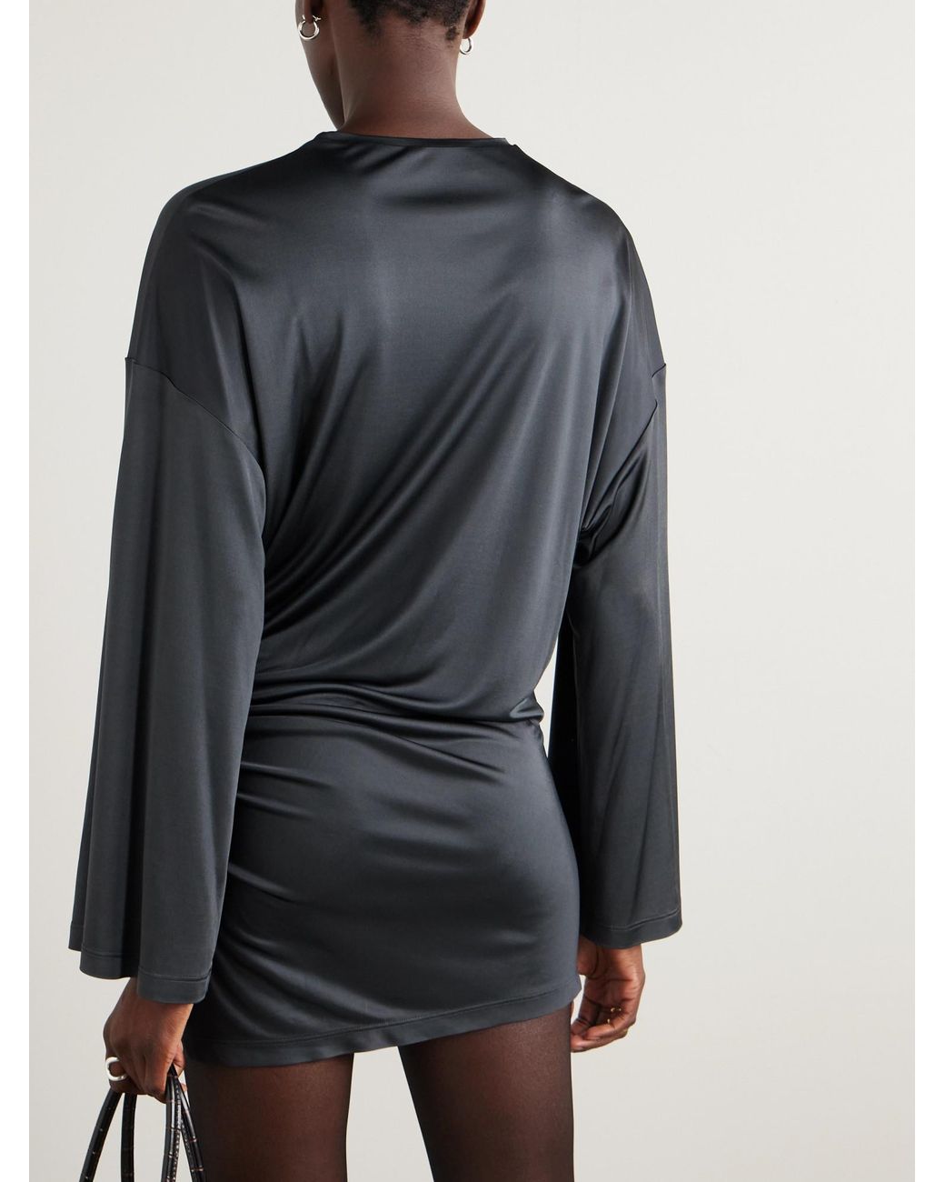 The Attico Black Jersey Mini Dress