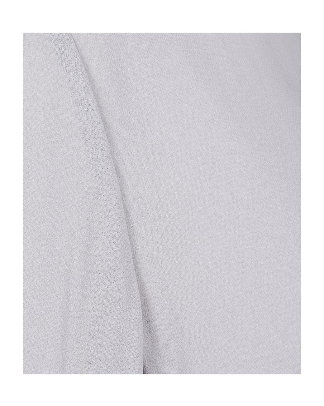 Tory Burch Gray Georgette Bow Blouse
