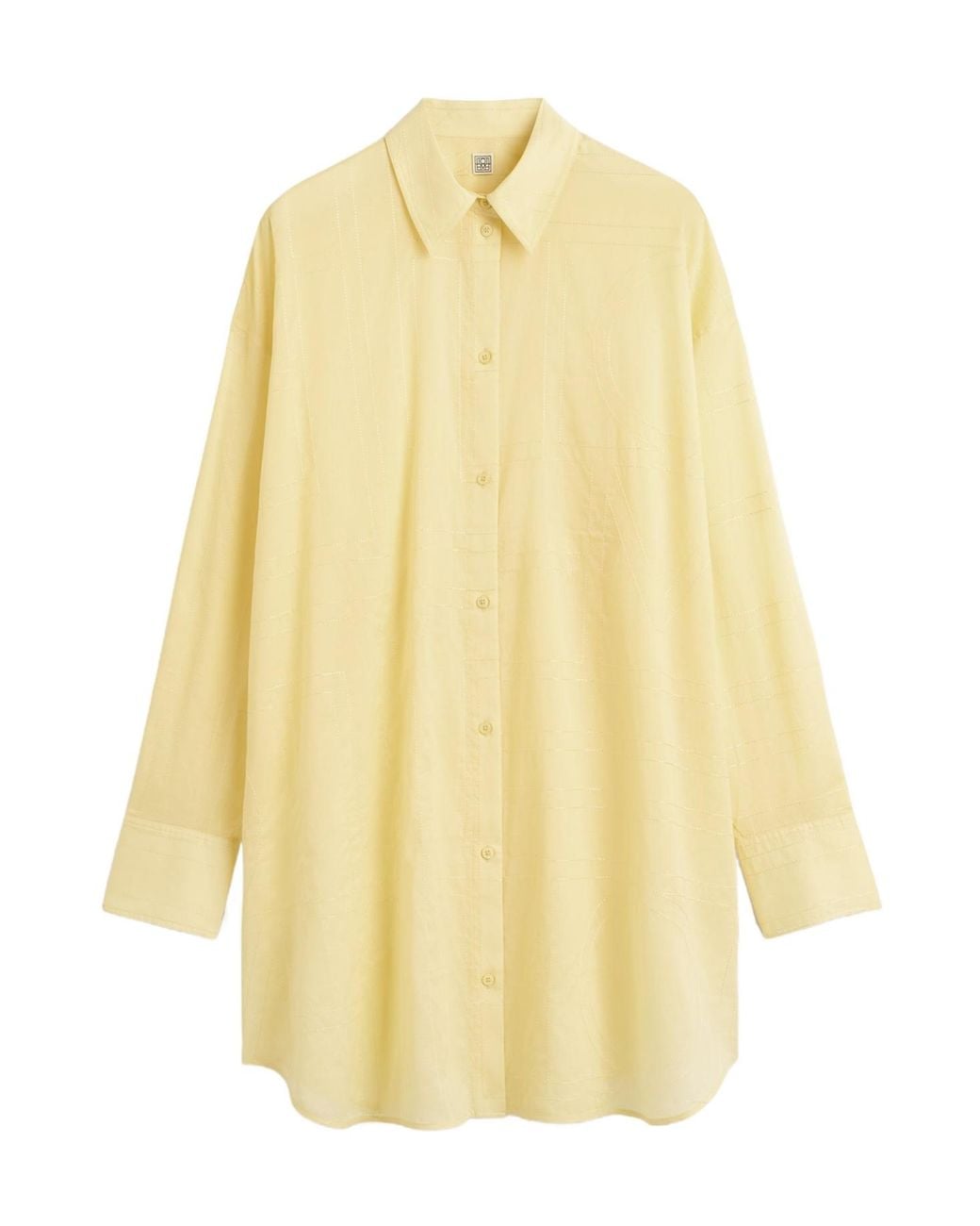 Totême Yellow Monogram-Embroidered Oversized Shirt