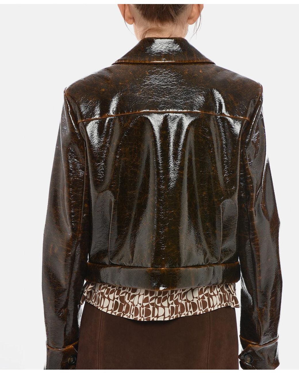 Max Mara Brown Macro Cropped Jacket