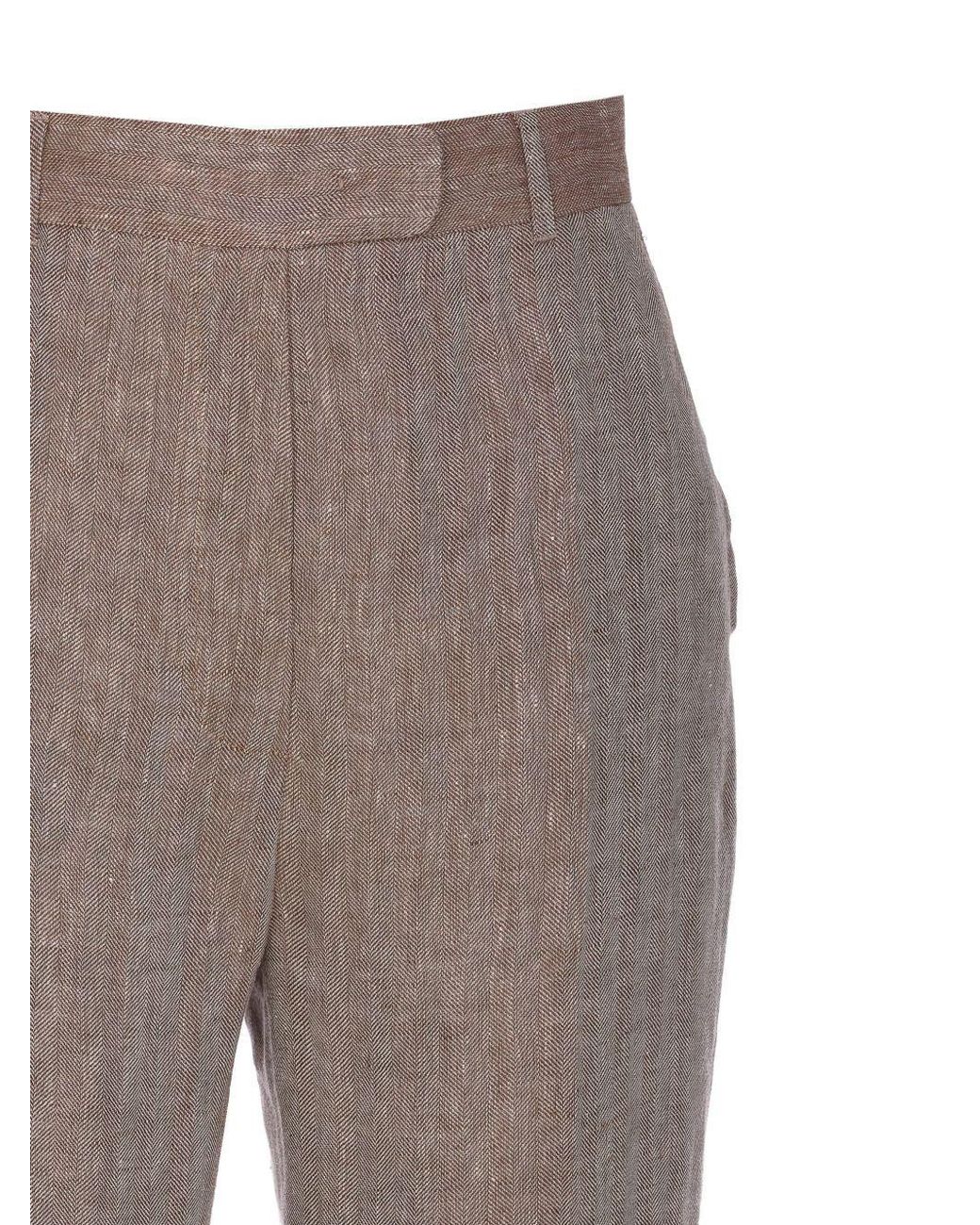 Max Mara Gray Studio Satira Pleat Detailed Straight Leg Trousers