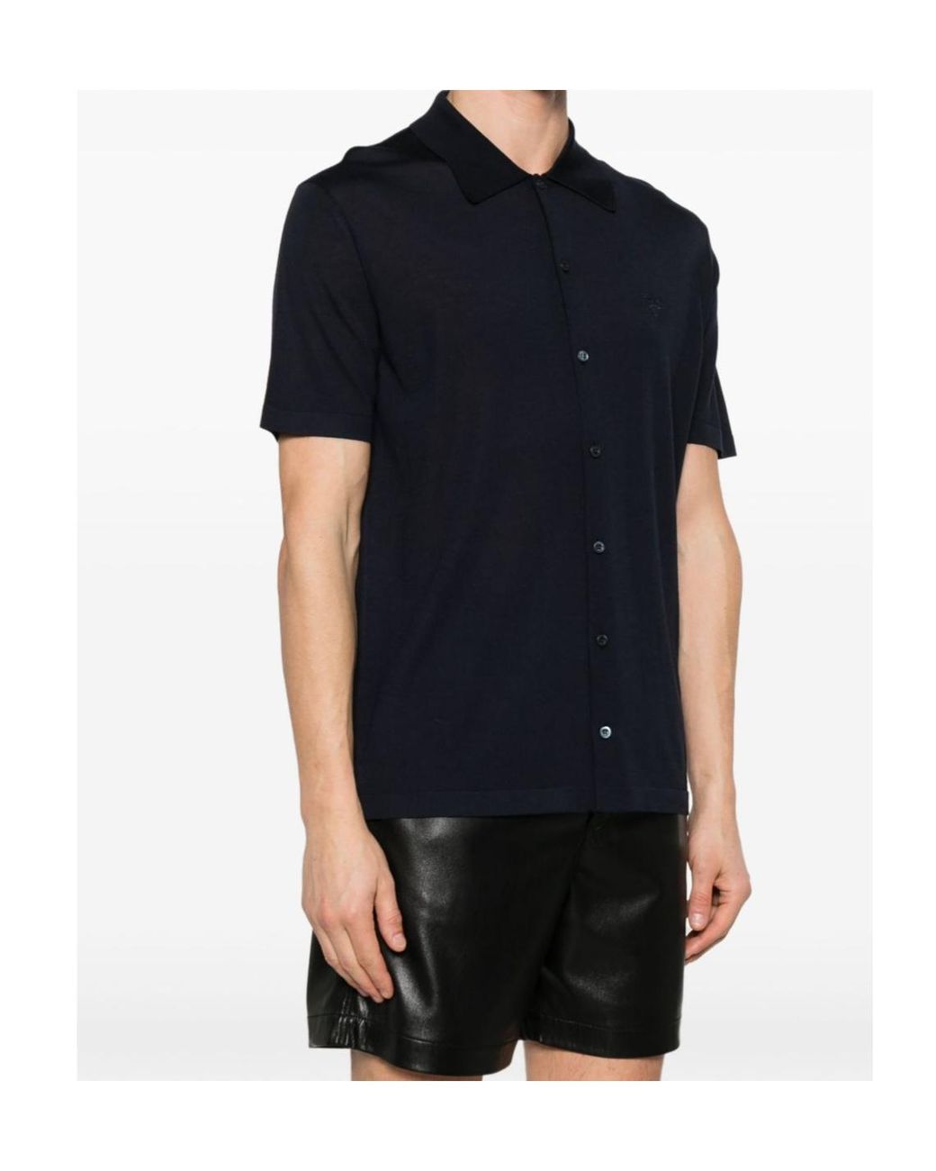 Prada Black Logo-Embroidered Shirt for men