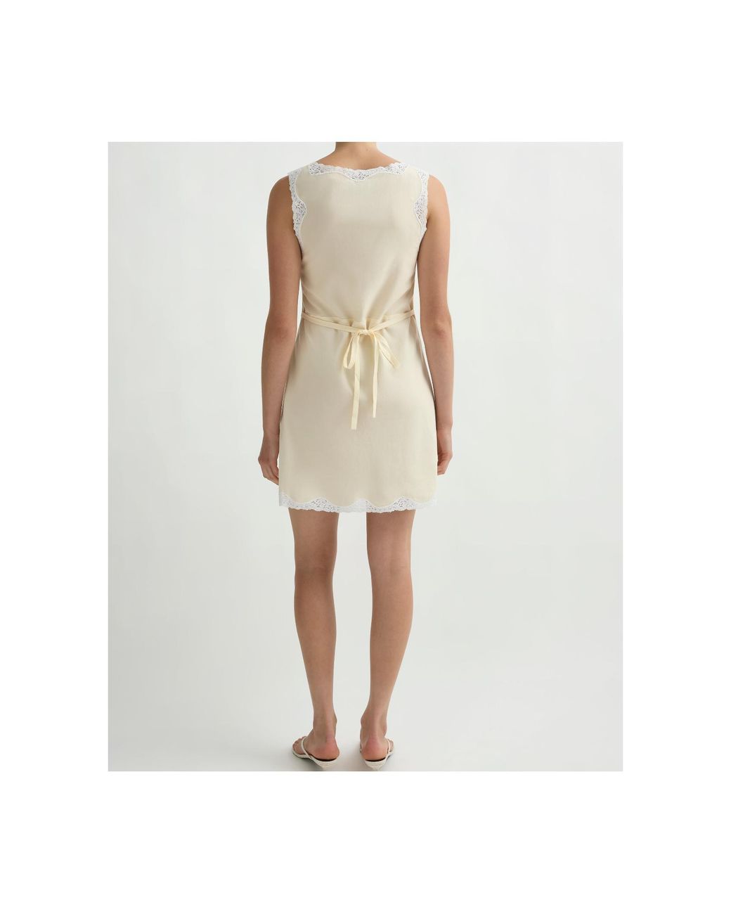 Posse Natural Tabitha Lace-Trim Mini Dress