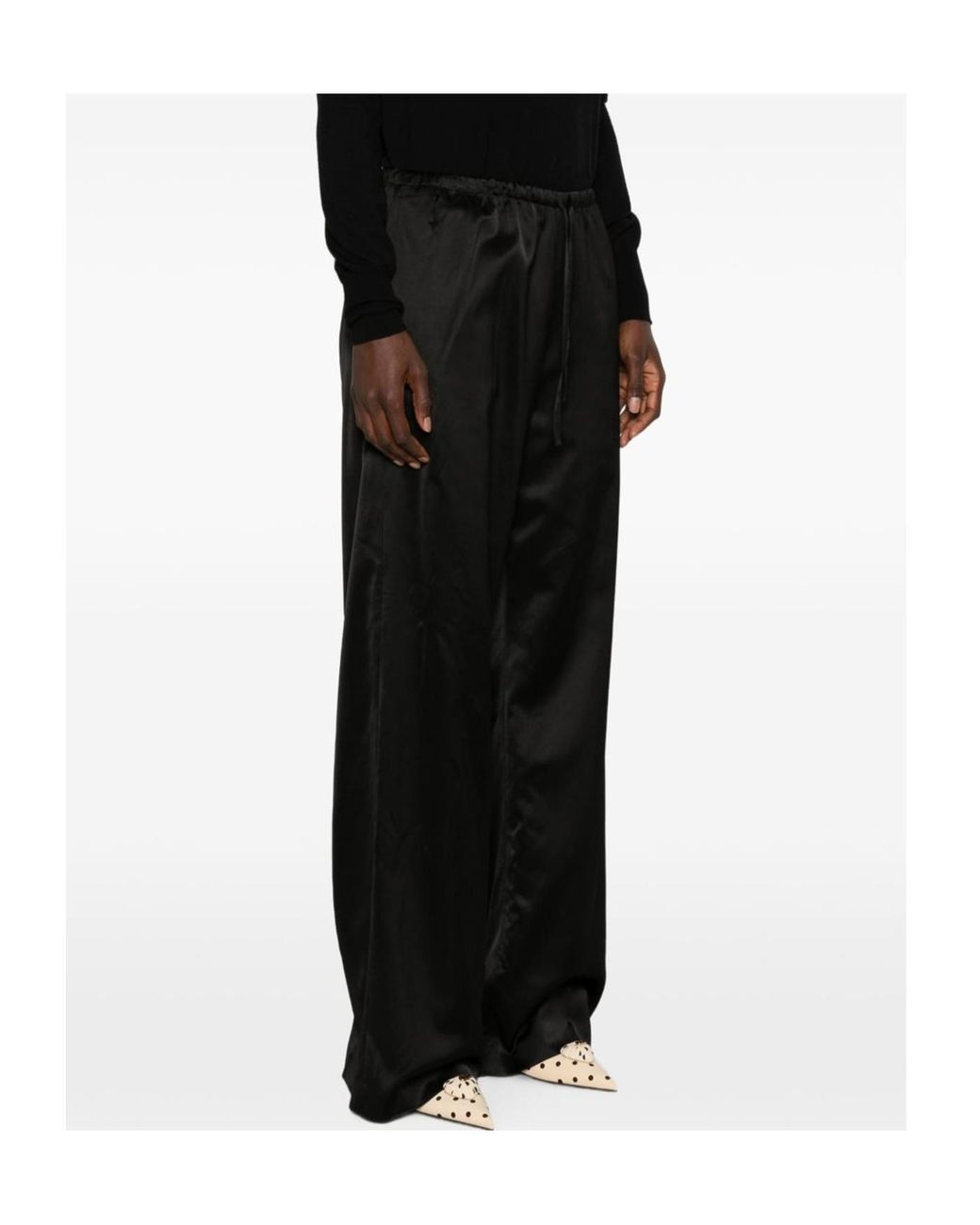 Dries Van Noten Black Elastic-Waist Casual Trousers