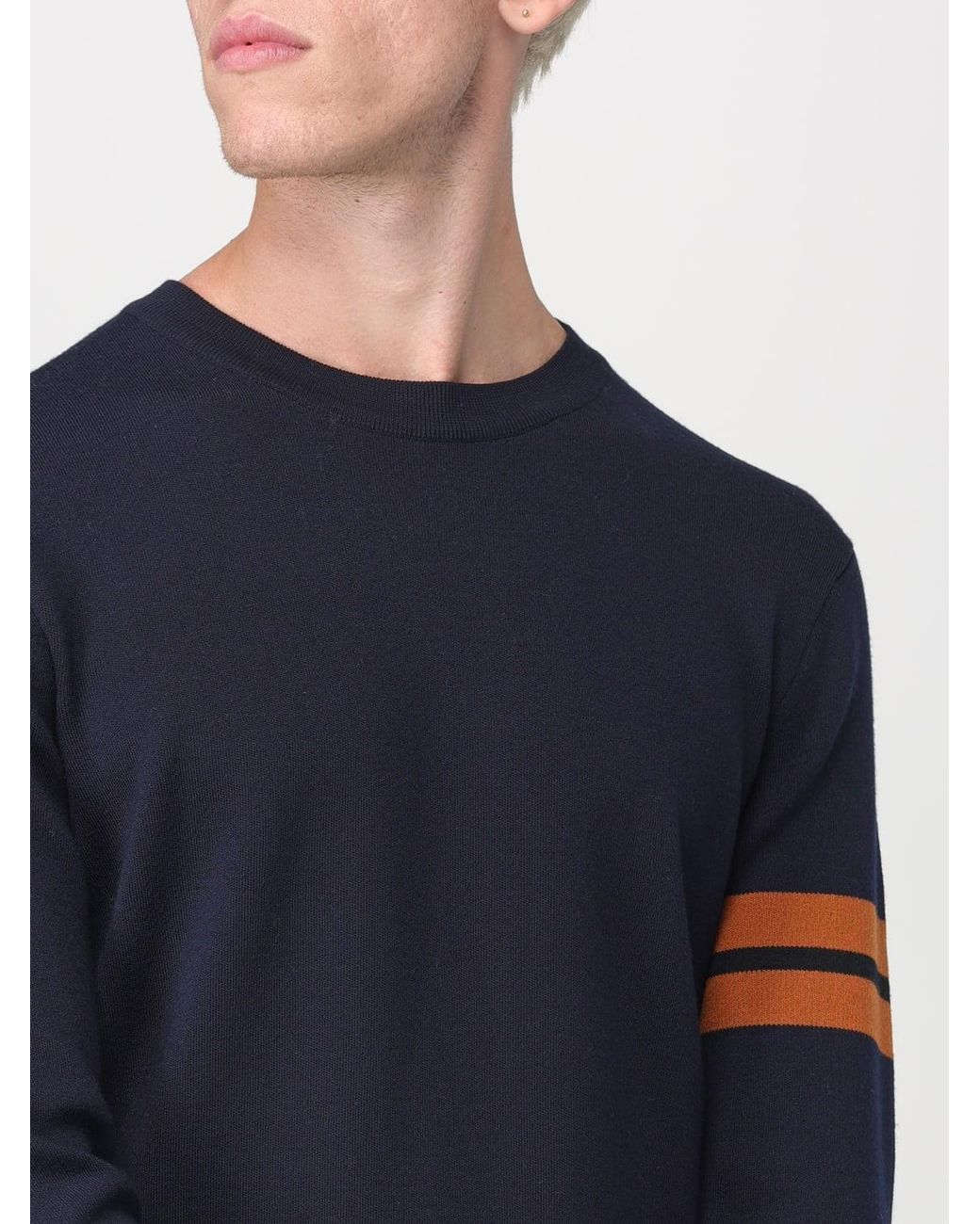 Zegna Blue Striped Long-Sleeved Sweater for men