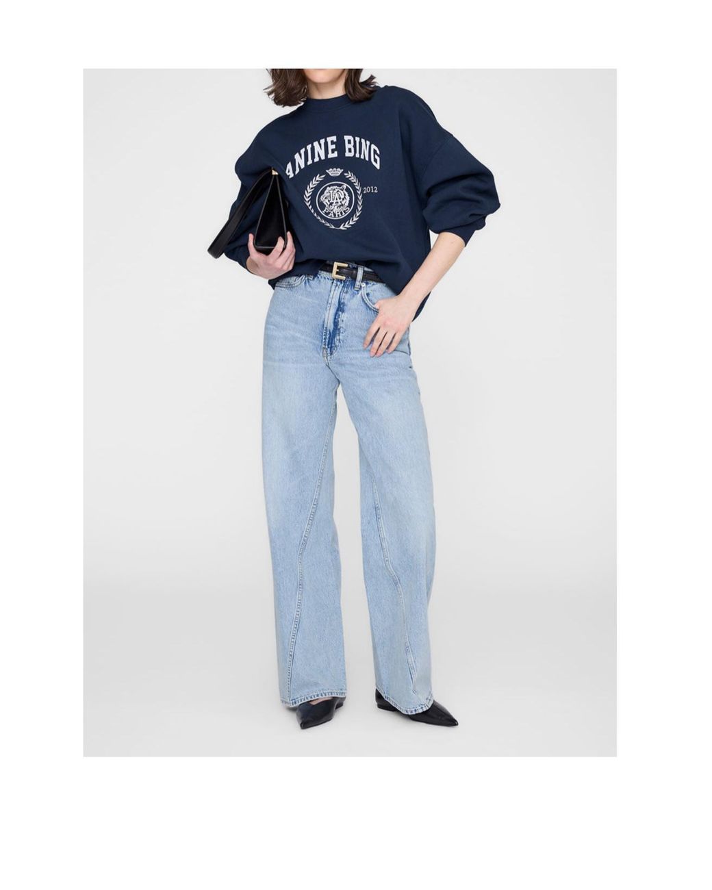 Anine Bing Blue Miles Collegiate Logo Sweatshirt