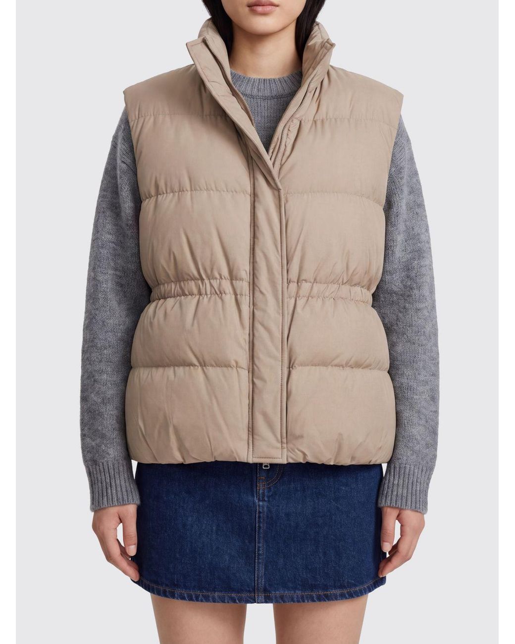 Brunello Cucinelli Natural Monile Quilted Puffer Vest