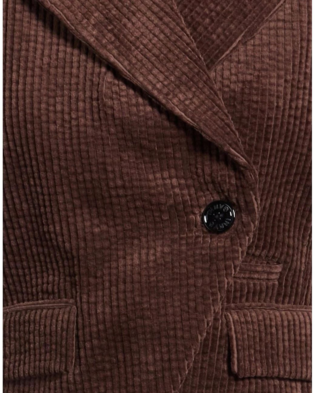 Ganni Brown Solid-Colored Corduroy Jacket