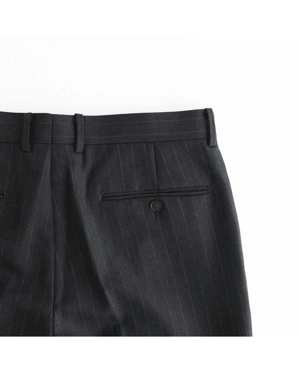 Auralee Black Bluefaced Two-Tuck Slacks for men