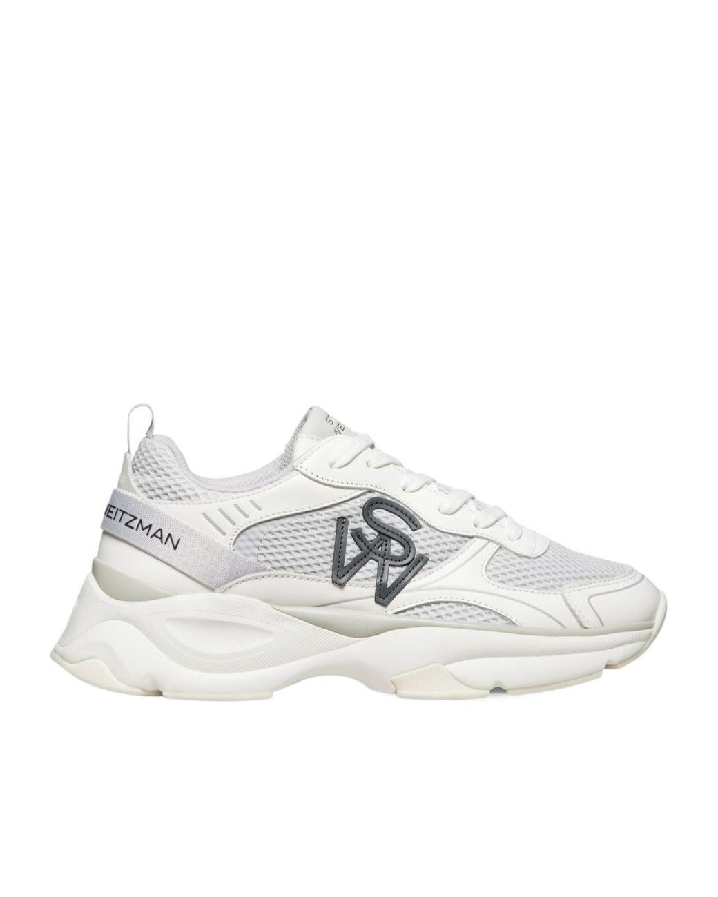 Stuart Weitzman White Side Logo Low-Top Casual Shoes