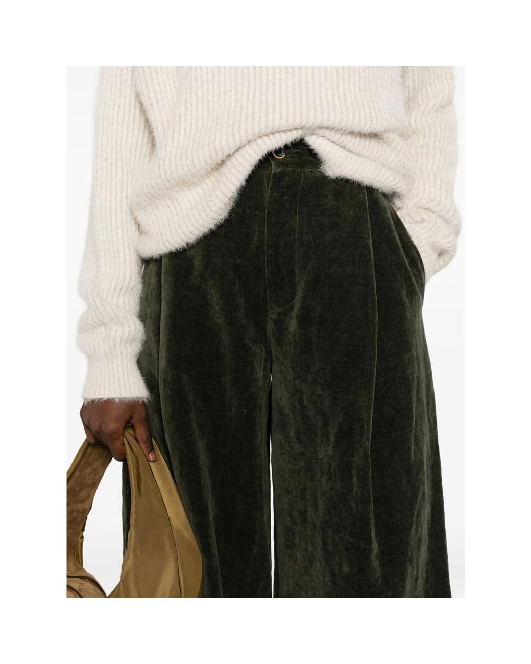 Uma Wang Green Belt Loops Slacks
