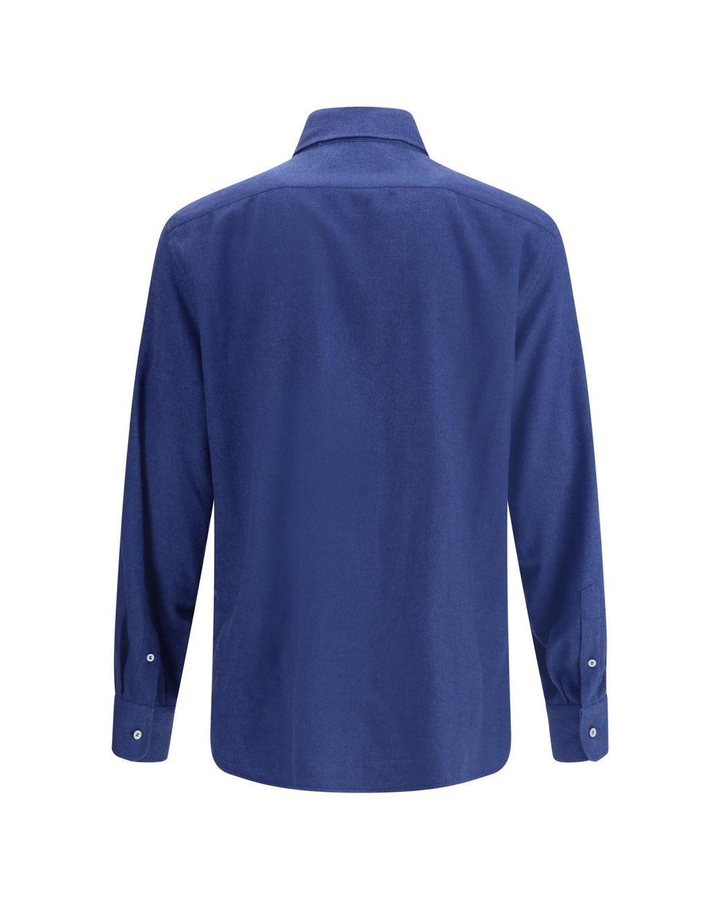 Brunello Cucinelli Blue Long-Sleeved Buttoned Shirt for men