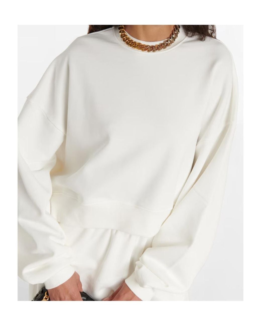 Wardrobe NYC White Crew Neck Fleece Sweatshirt