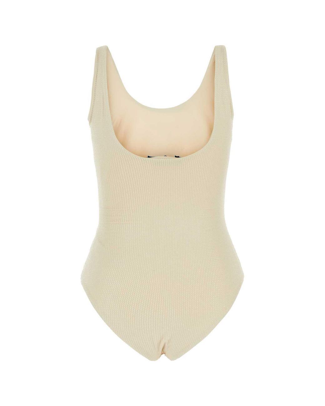 Prada Natural Logo Plaque Sleeveless Swimsuit