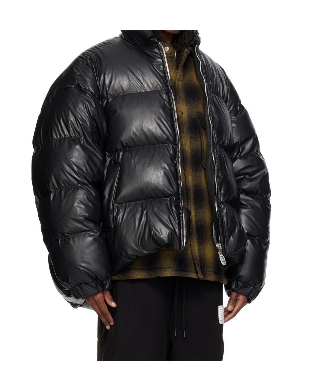 Maison Mihara Yasuhiro Black Bottom Folded Down Jacket for men