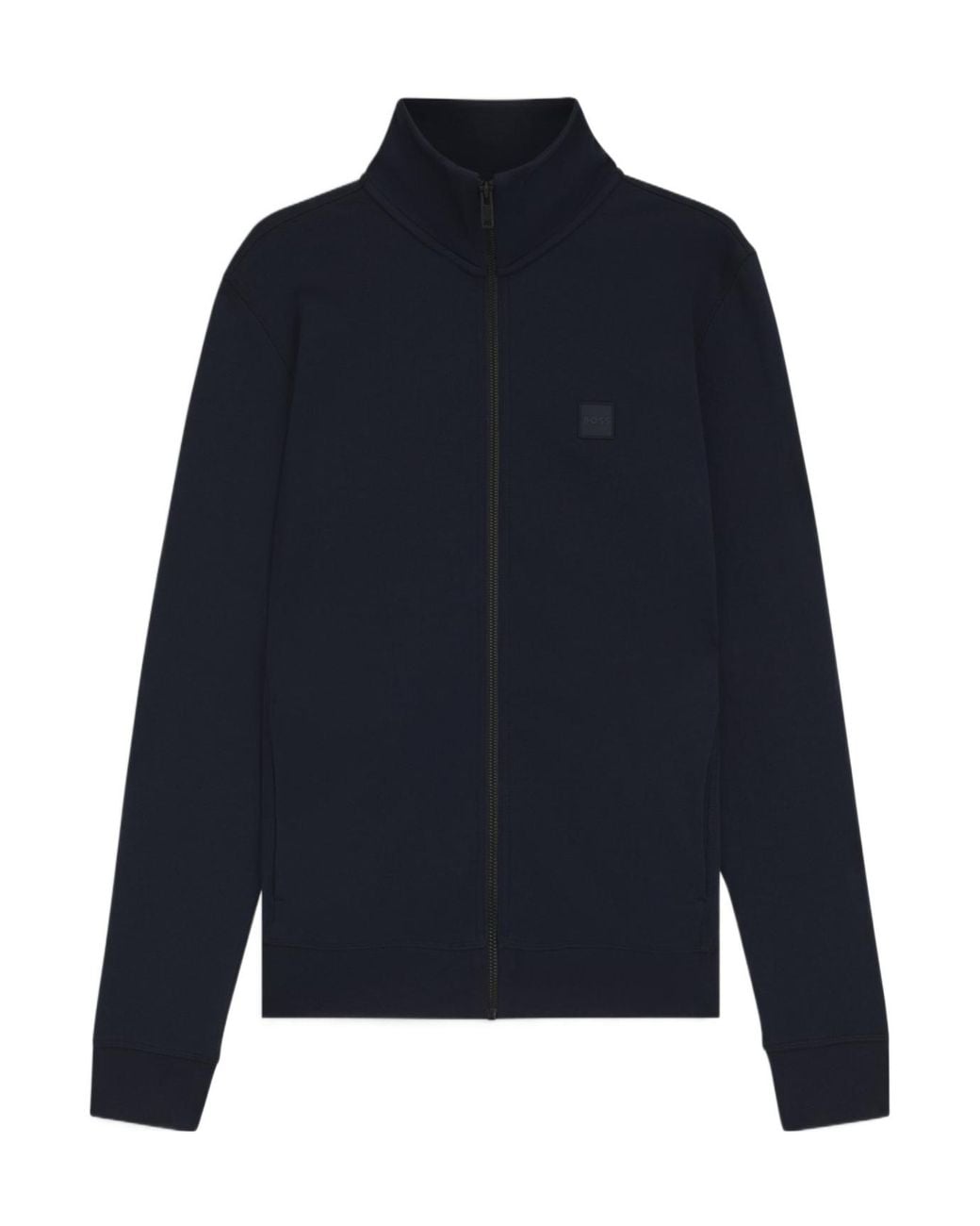 Boss Blue Zip-Up High Neck Sweatshirt for men