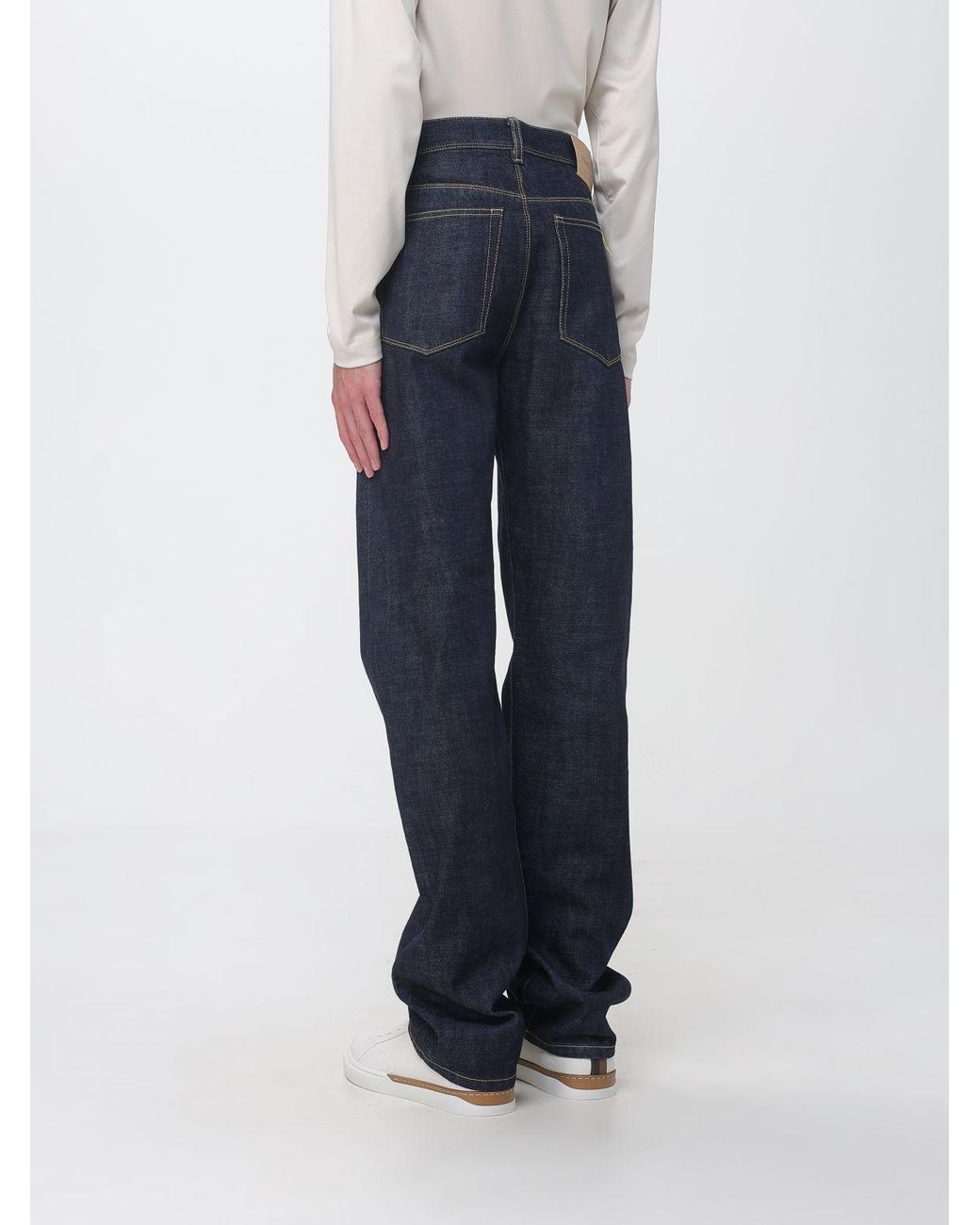 Fendi Gray Logo Patch Straight-Leg Jeans for men