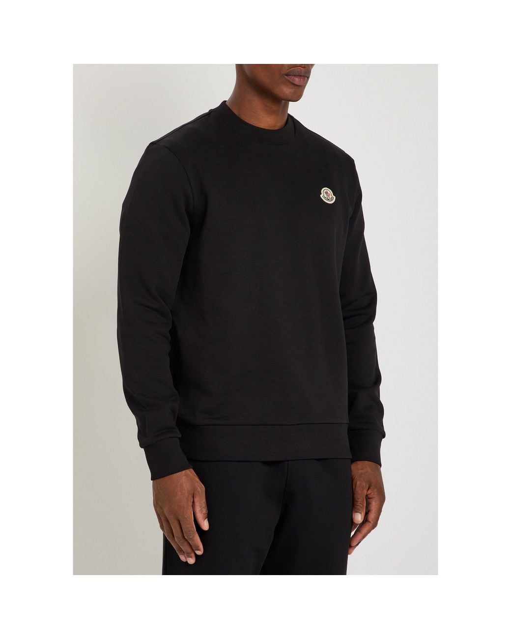 Moncler Black Round-Neck Long-Sleeve Sweatshirt for men