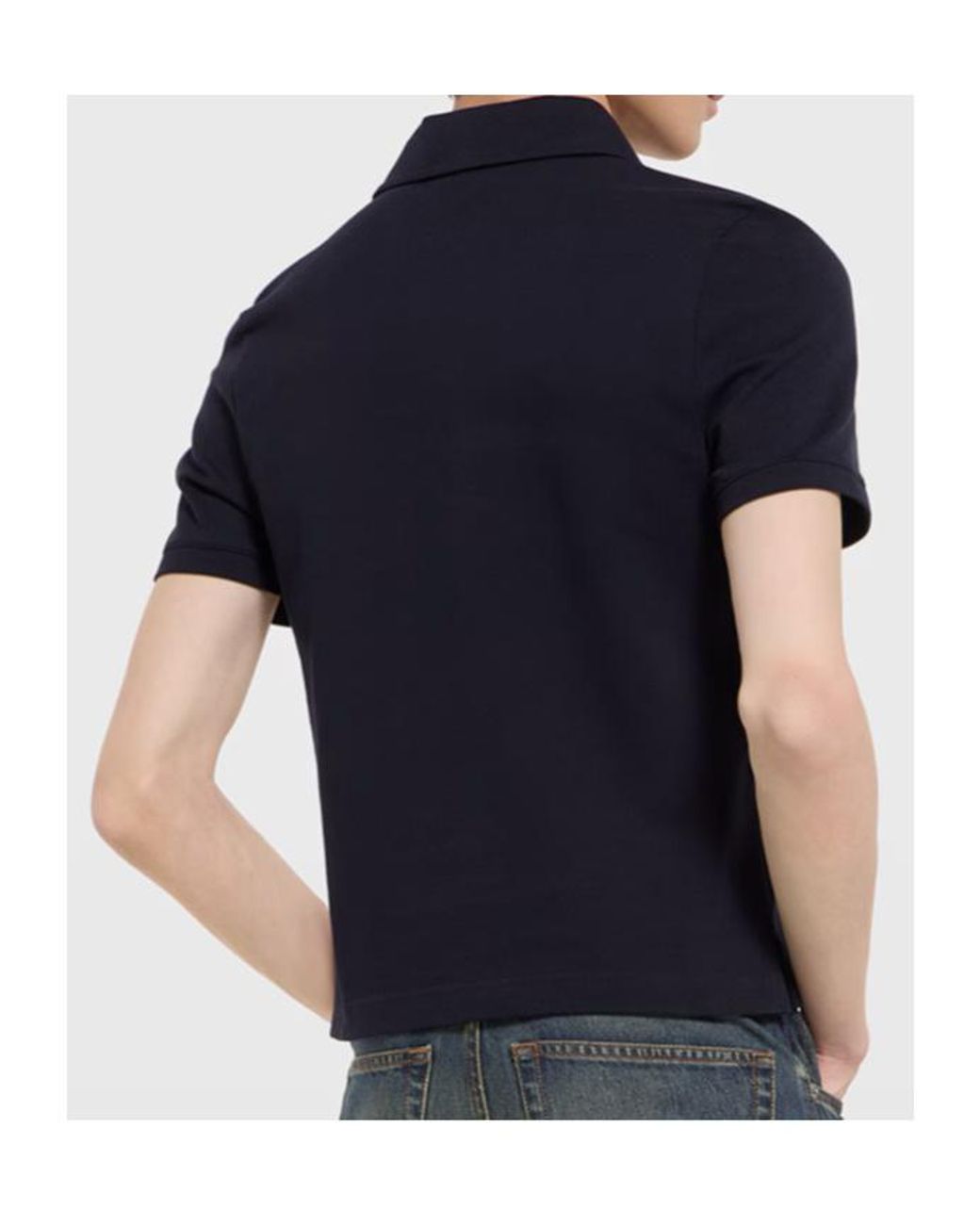 Gucci Blue Cotton Piquet Polo Shirt With Embroidery for men