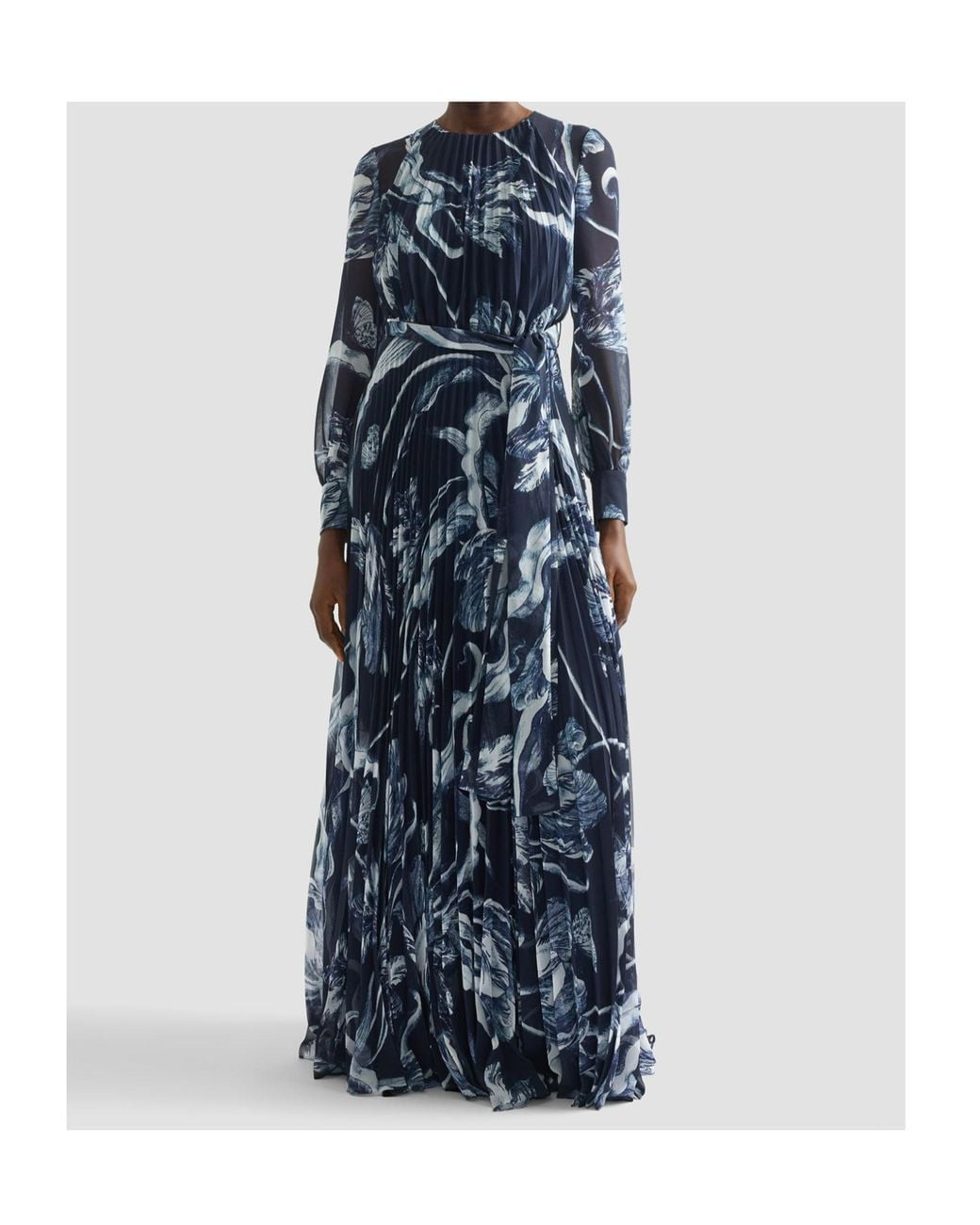 Erdem Blue Long-Sleeved Formal Dress