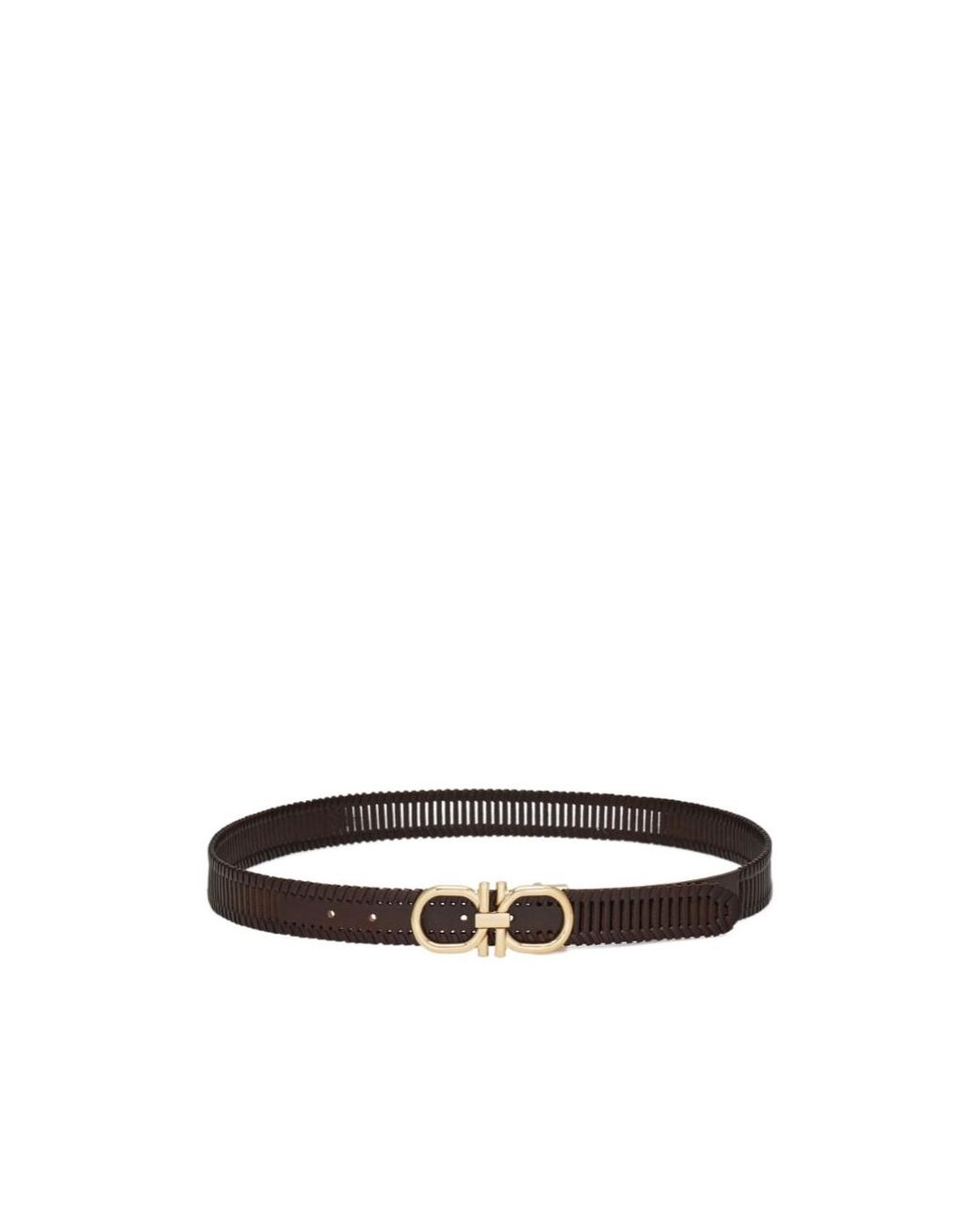 Ferragamo White Ferragamo Eyewear Cutout Leather Belt for men