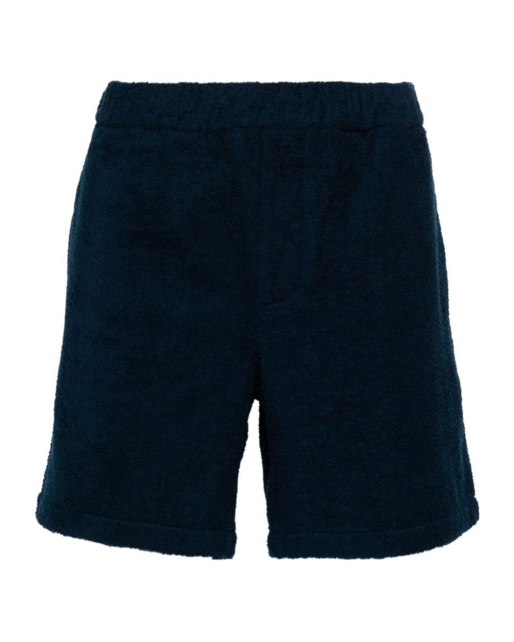 Prada Blue Logo Plaque Mid-Rise Shorts for men