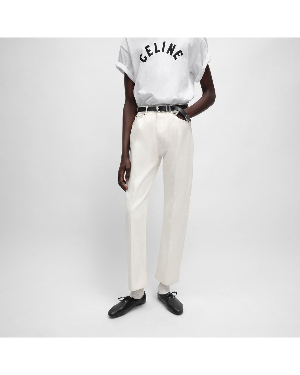 Céline White Boyfriend Jeans 001 for men